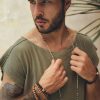 Sage Green Handmade Shirt Boho Tribal Wide Neck