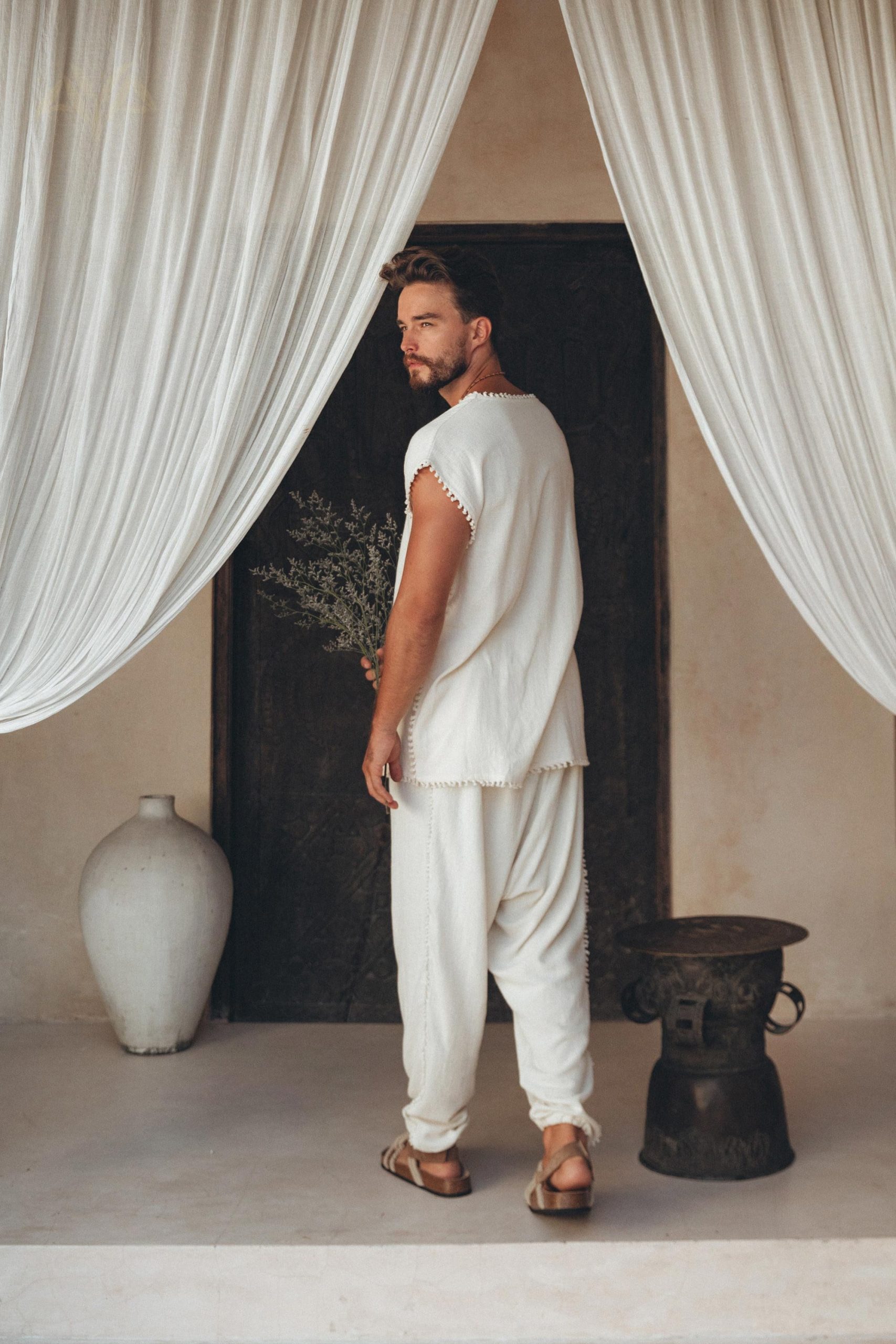 Off White Men's Boho Cargo Pants Raw Edge
