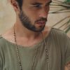 Sage Green Handmade Shirt Boho Tribal Wide Neck