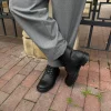Handmade Crazy Horse Leather Ankle Boots Unisex Vintage
