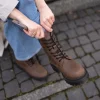 Brown Leather Ankle Boots For Women Crazy Horse