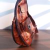 Men's Brown Travel Crossbody Bag Leather Shoulder Gifts