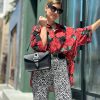 Boho Women Handbag Leather Shoulder Bag Black Crossbody