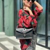 Boho Women Handbag Leather Shoulder Bag Black Crossbody
