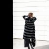 Maxi Cardigan Hooded Women Plus Size Clothing Stripe