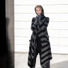 Maxi Cardigan Hooded Women Plus Size Clothing Stripe