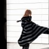 Maxi Cardigan Hooded Women Plus Size Clothing Stripe