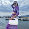 White Leather Handbag Top Handle Bag Shoulder Purse