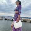 White Leather Handbag Top Handle Bag Shoulder Purse