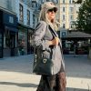 Black Leather Purse Women Handmade Shoulder Bag With