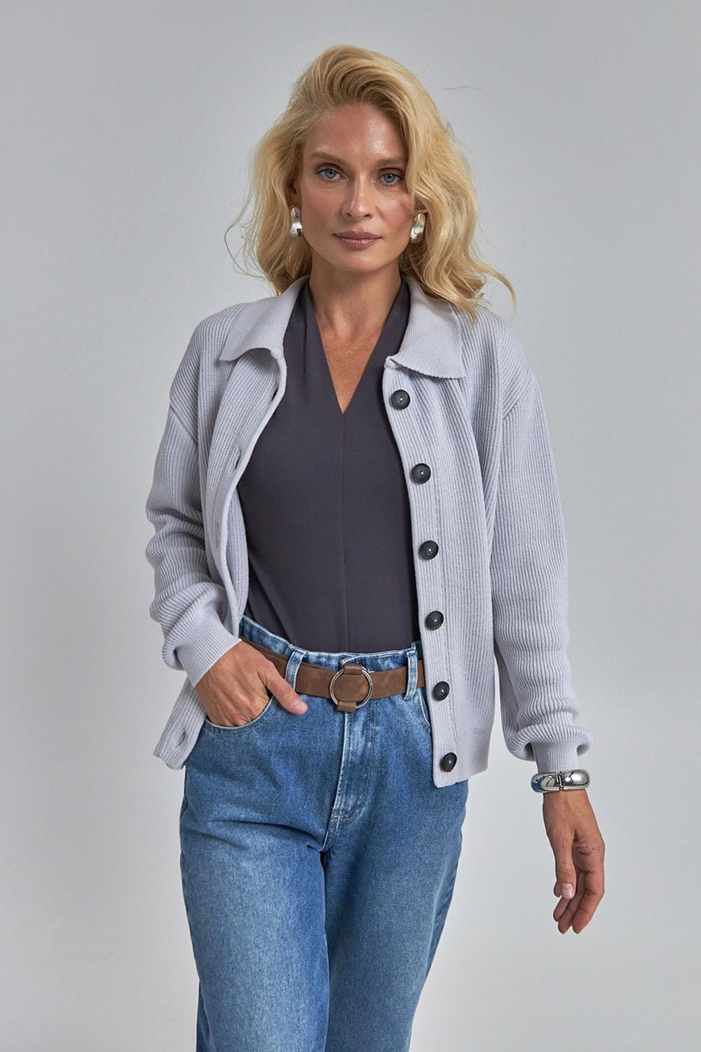 Alpaca Wool Cardigan For Women Merino Buttoned Knit