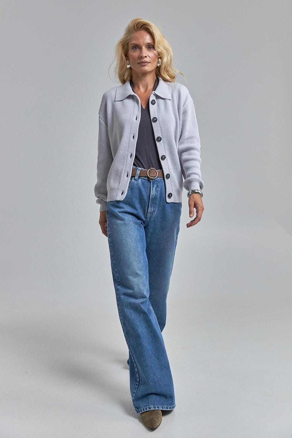 Alpaca Wool Cardigan For Women Merino Buttoned Knit