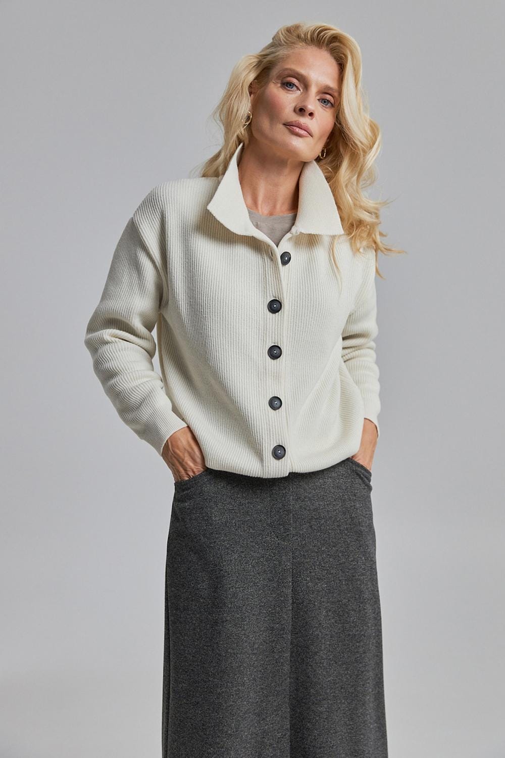 Alpaca Wool Cardigan For Women Merino Buttoned Knit