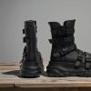 Punk Goth Platform Boots: Thick Bottom Round Toe