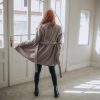 Short Wool Cardigan Coat For Women Powder Beige