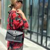 Boho Women Handbag Leather Shoulder Bag Black Crossbody