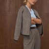 Wool Zip Cardigan For Women Structured Knit Jacket
