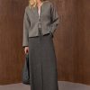 Wool Zip Cardigan For Women Structured Knit Jacket